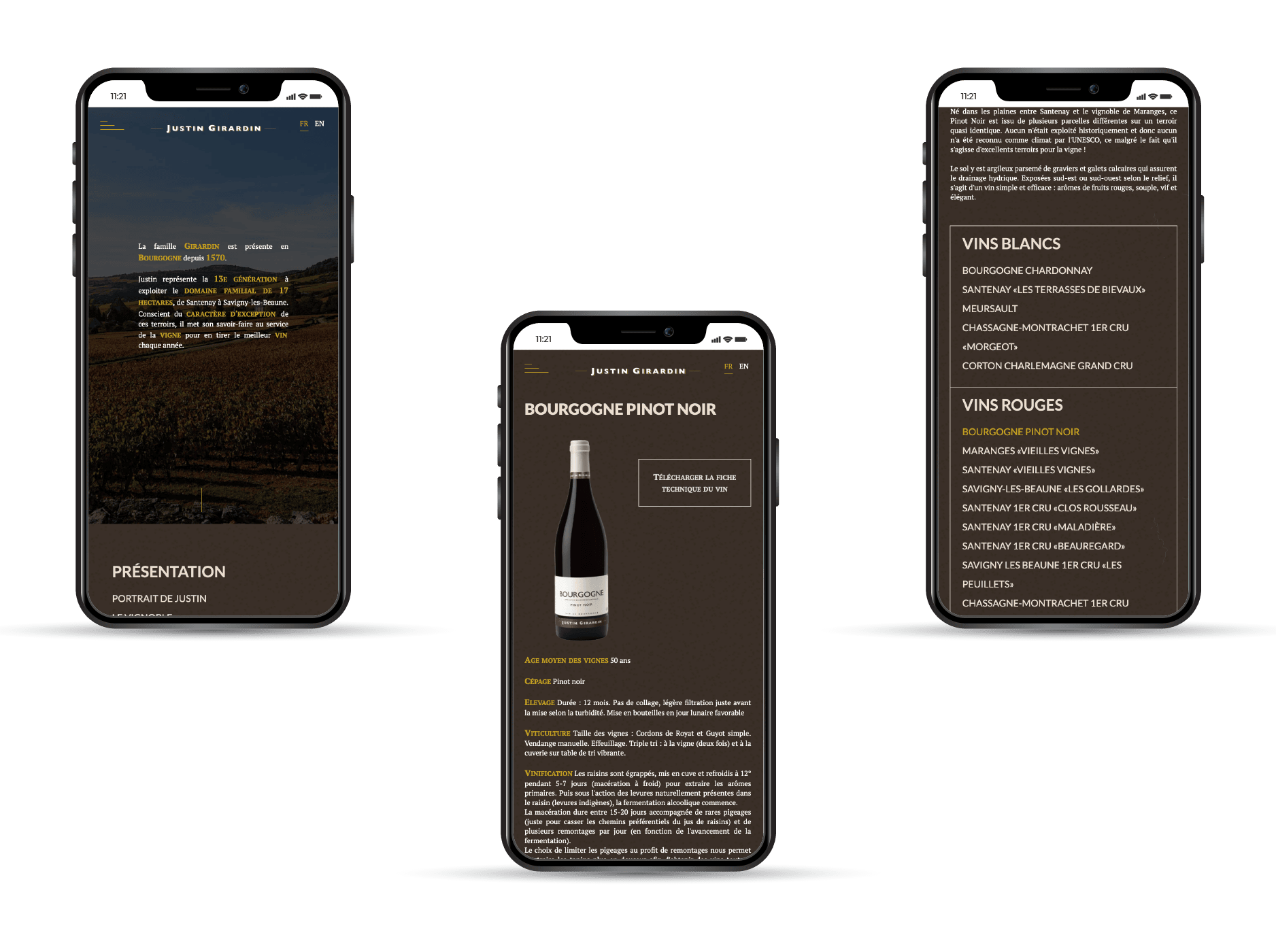 creation site internet viticulteur santenay